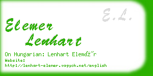 elemer lenhart business card
